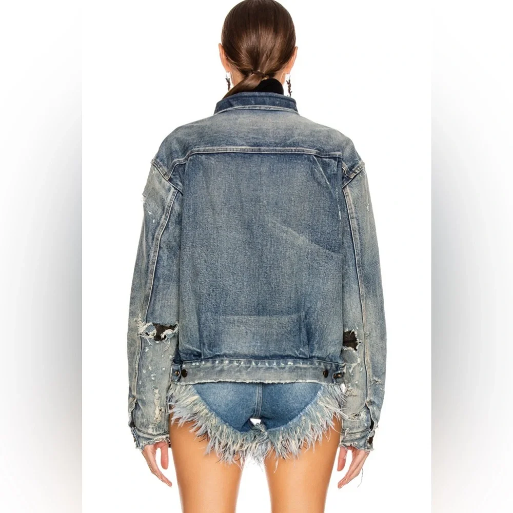 ❌SOLD❌YSL Destroyed Denim Jacket - Picture 4 of 10